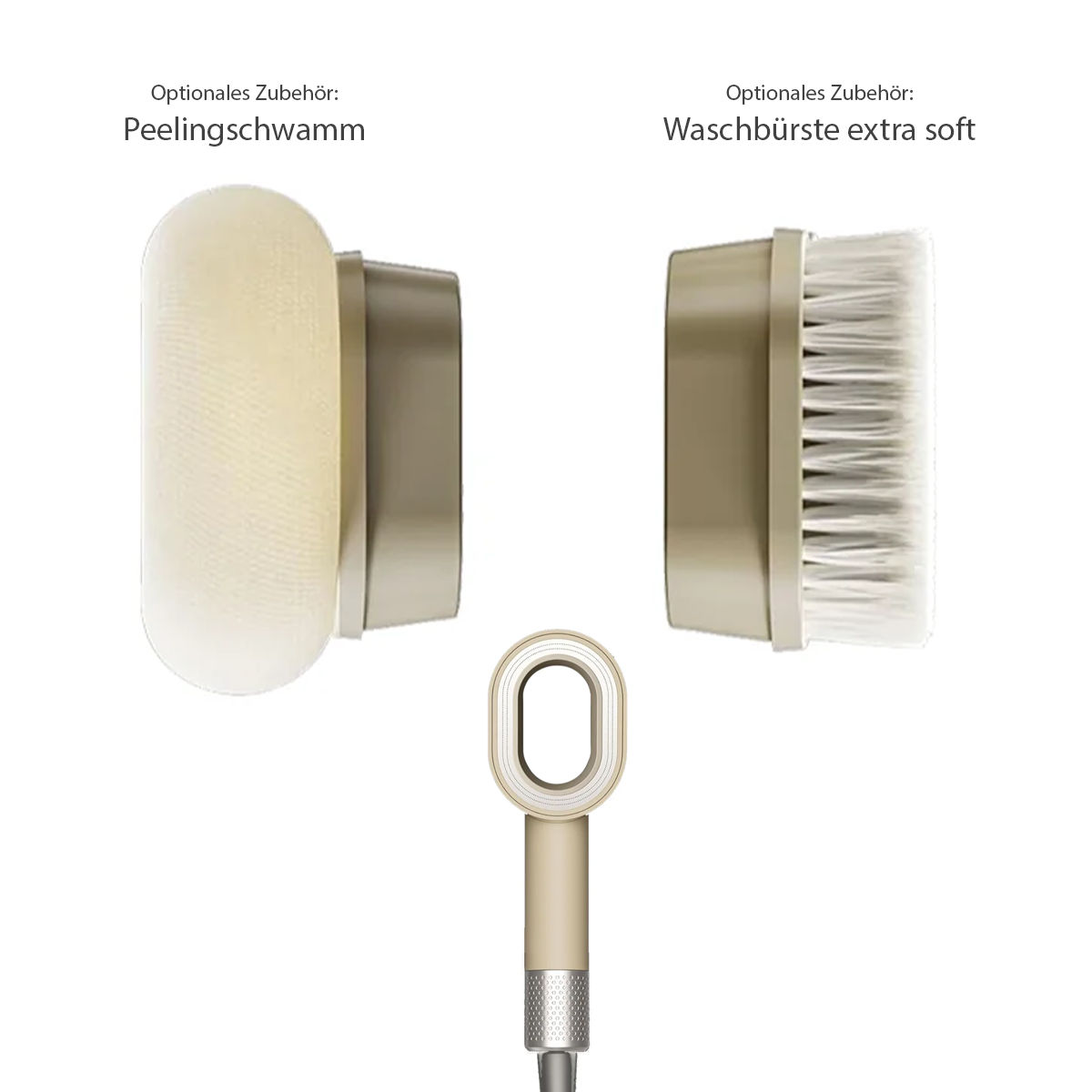 Doyoo Pure™ Pflegeaufsätze – Peelingschwamm & Waschbürste extra soft für empfindliche Haut